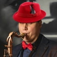 thumbnail image 4 of UPGRATOR Sombrero Fedora Para En Fieltro Ideal Para Eventos Y, 4 of 6