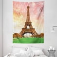 thumbnail image 1 of Eiffel Tower Decor Wall Hanging Tapestry, Eiffel Tower Colorful Sky Grass Nature European Clouds Bright Photography Artistic, Bedroom Living Room Dorm Accessories, 60 X 80 Inches, by Ambesonne, 1 of 1