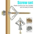 thumbnail image 3 of HLONK 50pcs Plasterboard Fixings Anti Rotate Drywall Anchor Kit Butterfly Type ​Wall Fixing Anchor with Screws for Gypsum Board Fiberboard Hollow Board, 3 of 7