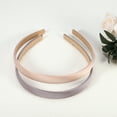 thumbnail image 5 of Unique Bargains 2 Pcs Solid Simple Satin Headbands Fashion Hair Accessories for Women Champagne Purple 0.63" Wide, 5 of 7