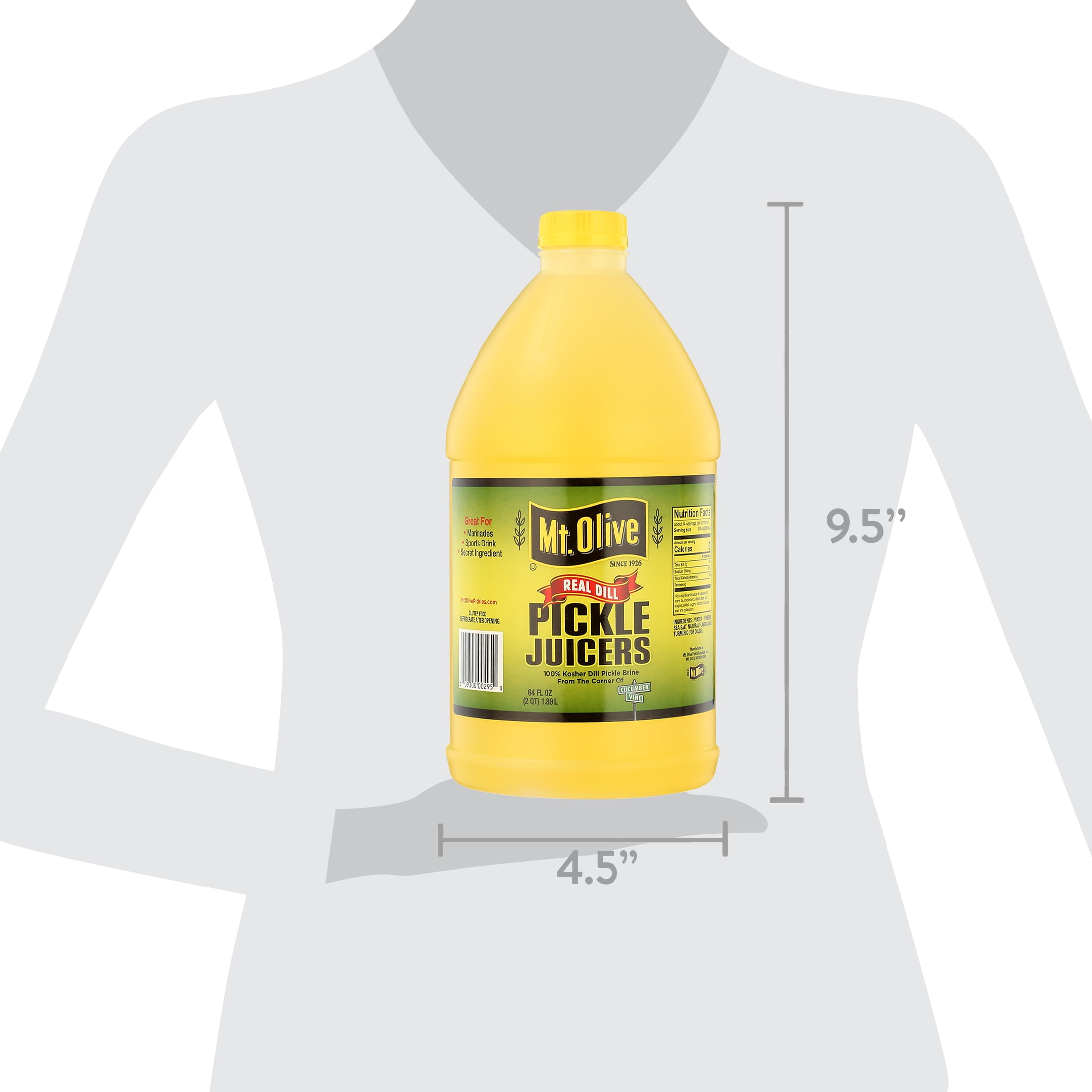 Mt. Olive Pickle Juice 100% Kosher Dill Pickle Brine, 64 Ounce Bottle