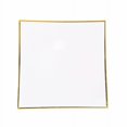 thumbnail image 3 of Balsa Circle 10 Concave White 8" Square Disposable Salad Dinner Plastic Plates Gold Trim Party Events Decorations, 3 of 8