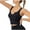 Black, variant on JIUKE Plus Size Crop Tank Tops Womens Ribbed Knit Sleeveless V Neck Solid Color Workout Yoga Shirts Size M