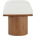 thumbnail image 6 of Meridian Furniture Pavilion Cream Boucle Fabric Bench, 6 of 7