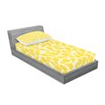 thumbnail image 2 of Ambesonne Modern Fitted Sheet & Pillow Sham Set, Pineapple Fruit, Twinxl, White and Yellow, 2 of 2