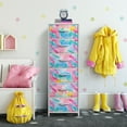 thumbnail image 3 of Sorbus 6-Drawer Fabric Dresser for Kids - Tall Storage Tower, Closet Organizer with Steel Frame & Wood Handles for Nursery, Playroom & Bedroom, Tie-Dye Rainbow, 3 of 6