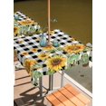 thumbnail image 2 of Square Outdoor Tablecloth with Umbrella Hole Orange Sunflower Outside Table Cloth Waterproof Patio Table Cover Vintage Black Plaid Bee Floral Summer Zipper Tablecloths for Picnic Camping 54x54 Inch, 2 of 8