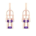 thumbnail image 4 of 3.0 Ct Brilliant Round Cut Solitaire Studs Natural Amethyst 14K Rose Solid Solid Gold Everyday Dainty Earrings Screw Back, 4 of 7