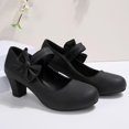 thumbnail image 7 of Aobny Pumps Shoes Woman Shoes Pumps Chunky Closed Toe Heels High Heels Shoe Black Soft Toe Round Toe Hook & Loop Mid Heel Comfortable Shoes for Women,Size 37, 7 of 7