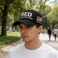 thumbnail image 4 of Red Patriotic Art Printed Baseball Cap With Adjustable Snapback Closure For Men And Women, 4 of 6