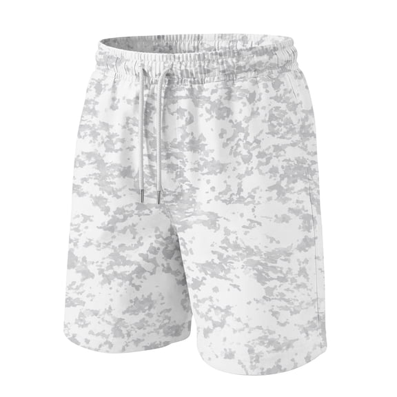 Satingcolo Mens Mesh Camo Graphic Shorts Vintage Designer Workout Shorts Casual Cool Streetwear Waist Pants White M