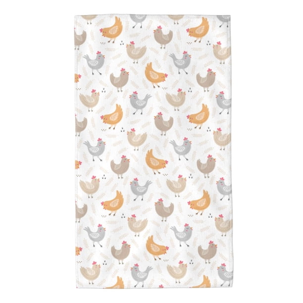 Balery Funny Chicken Toalla de Microfibra Premium con Estampado – 27.5x16 pulgadas, Alta Absorción, Suave y Aterciopelada, Secado Rápido