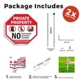 thumbnail image 3 of Private Property No Trespassing Soliciting Loitering All Offenders Will Be Prosecuted to The Full Extent of The Law (2 Pack) 10 inch X 10 inch Octagon Plastic Signs with Aluminum, 3 of 8