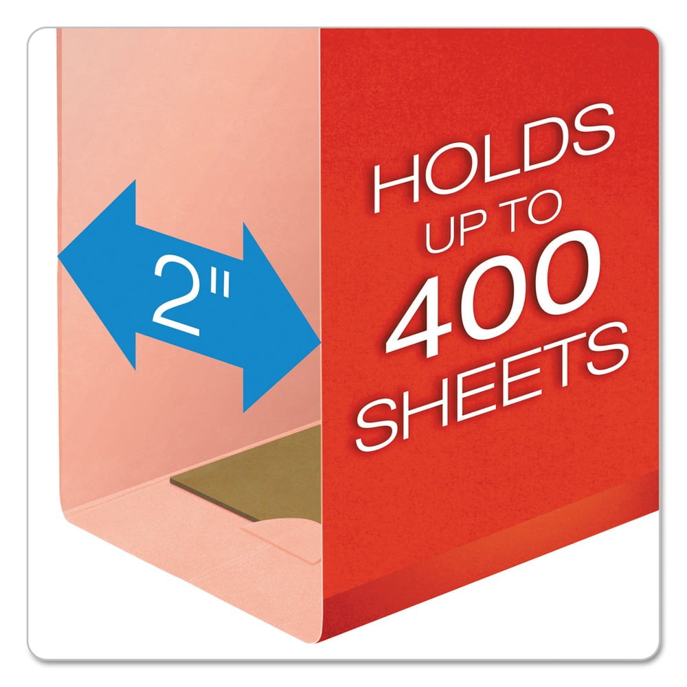 Pendaflex Reinforced 2" Extra Capacity Hanging Folders 1/5 Tab Legal Red 25/Box 4153X2RED