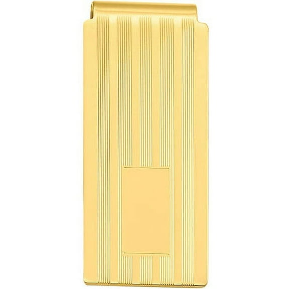 Primal Gold-plated Kelly Waters Lined Engraveable Hinged Money Clip