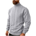 thumbnail image 2 of Dxzfnsa Men's Turtleneck Sweater Pullover Regular Fit Pure Cotton Long Sleeve Lightweight Knit Casual Smart Layerin Fall Winter Outwear S-3XL, 2 of 9