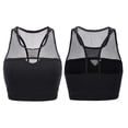 thumbnail image 3 of Mujer Yoga Fitness Stretch entrenamiento camiseta sin mangas malla costura acolchado sujetador deportivo (M), 3 of 8