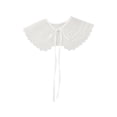thumbnail image 1 of INSPIRE CHIC Detachable Fake Collar, Semi-Sheer Embroidery Mini Cape Neck Ruff for Blouse White-3, 1 of 5