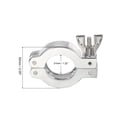thumbnail image 2 of Uxcell KF25 Vacuum Clamp, 3 Pack Aluminium Alloy Durable Double Pin Hose Clamp with Wing Nut, Silver, 2 of 5