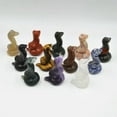 thumbnail image 2 of HOOUN 1.5" Natural Crystal Snake Carved Quartz Stone Serpent Rock Healing Reiki Decor-Moss Agate-1PC (Random Pick), 2 of 9