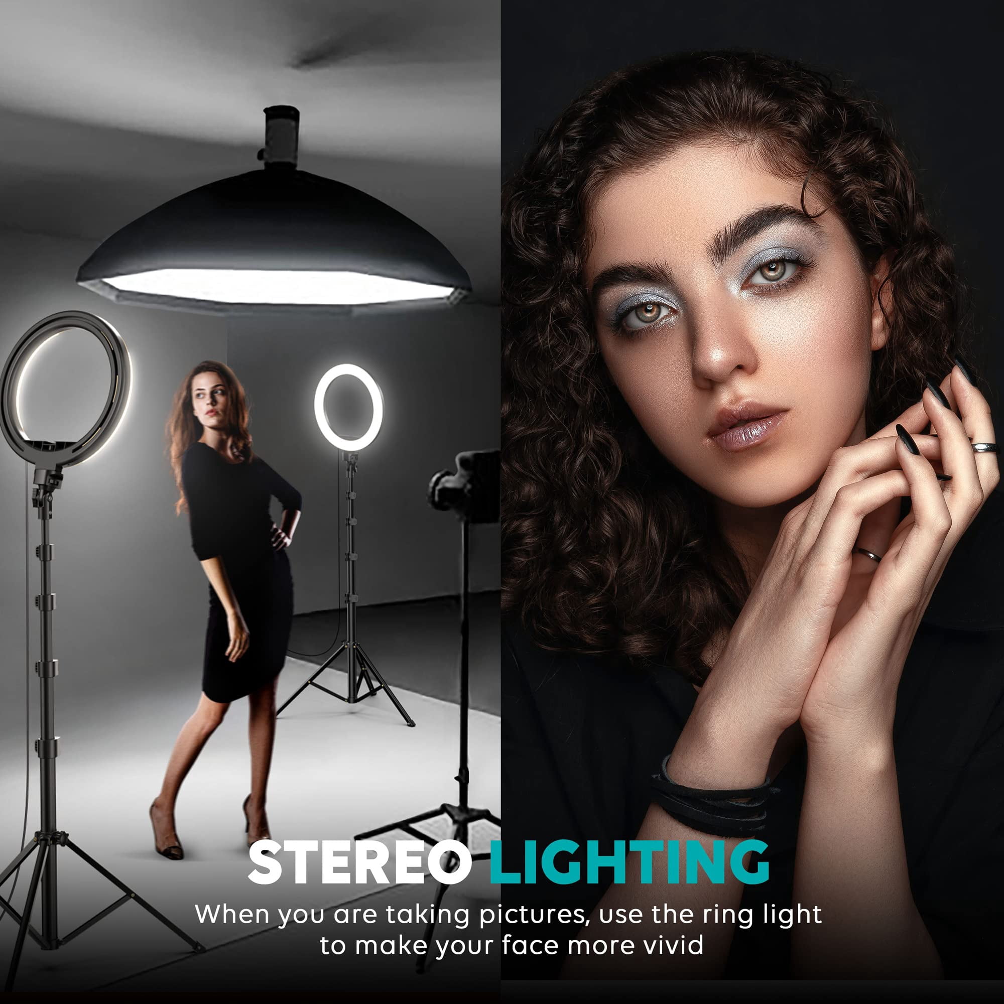 12'' Ring Light With Stand 72'' Tall & 2 Phone Holders 38 Color Modes Selfie Tripod  Big Led For Iphone/android/camera Makeup