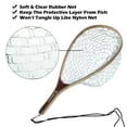 thumbnail image 3 of Mounchain Fly Fishing Landing Net Trout Bass Rubber Catch and Release Fish Net with Wooden Handle Frame, 3 of 7