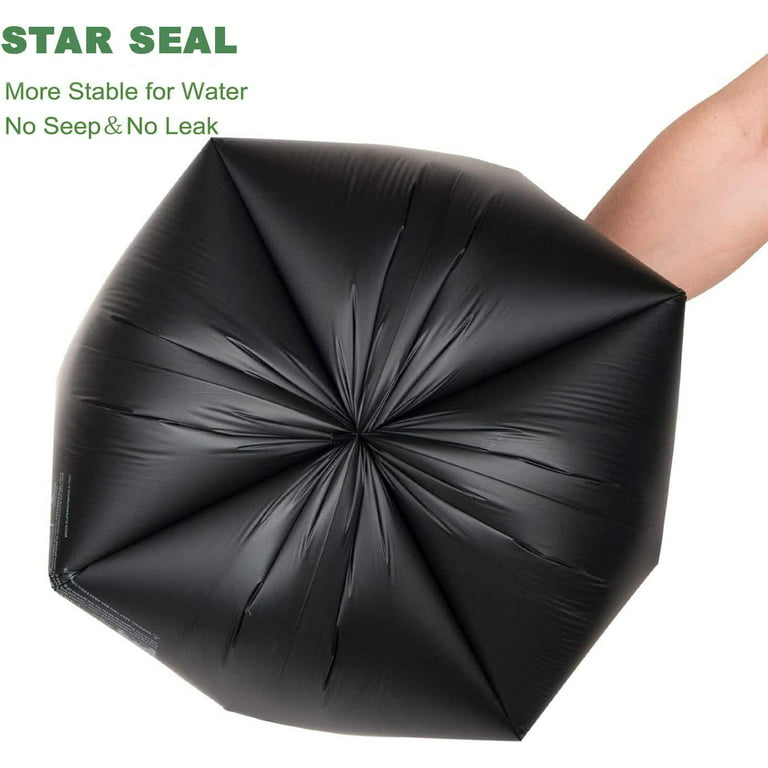 Earthsense Recycled Star Bottom Trash Bags 40-45 Gal Black 100ct WBI RNW4850