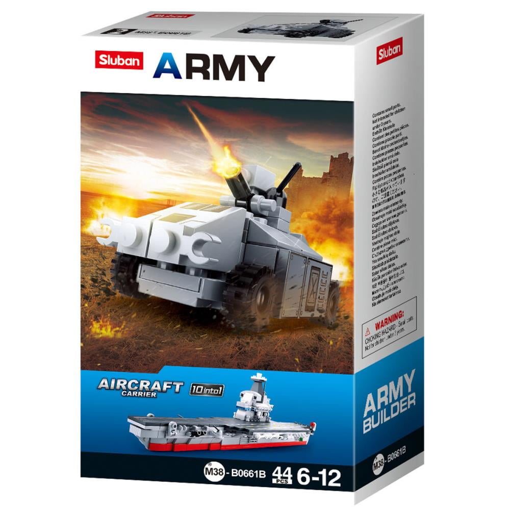 Sluban Army Aircraft Carrier 10-in-1 Display Kit Building Bricks 361pcs B0661 for sale online
