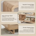 thumbnail image 6 of SinCiDo Modern Coffee Table with Storage Shelf, 2-Tier Wooden Rectangular Minimalist Center Table, Curved Profile Design for Living Room, Office, Natural, 6 of 7