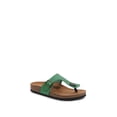 thumbnail image 2 of Women Soft Cork Footbed PU Leather Hook and Loop T Strap Flip Flops (Premium PU Green / 10 ), 2 of 4