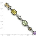 thumbnail image 2 of Sterling Silver With 14k 13.20Multi Gemstone 7.25inch Bracelet - 13.20 cwt - Measures 10mm Wide, 2 of 2