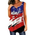 thumbnail image 2 of AnuirheiH American Flag Crop Tank Tops for Women 4th of July Clothes Sleeveless Patriotic Shirts Women Printing O-Neck Button Sleeveless Vest Short Tank T-Shirt Blouse Tops, 2 of 4