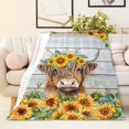 thumbnail image 2 of Highland Cow Blanket for Adults, Highland Cow Gifts for Girls Women Highland Cow Lovers, Inches Aesthetic Yellow Sunflower Throw Blanket Decor for Bed Couch Sofa Color 1, 2 of 7