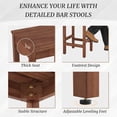 thumbnail image 4 of 26 Inch Bar Stools Set of 2, Counter Height Bar Stool with Footrest, Acacia Wood Bar Chairs for Kitchen Island, Dining Room, Cafe, Bar Counter, Teak, 4 of 5