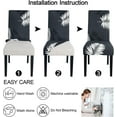 thumbnail image 6 of Pattern Chair Covers for Dining Room Set of 4, High Stretch Removable Washable Parsons Chair Slipcover for Home Party Hotel Wedding Ceremony (Plume Black,4PCS), 6 of 7