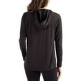 thumbnail image 2 of Women's Cutter & Buck Black Arizona State Sun Devils Coastline Epic Comfort Recycled Hooded Raglan Quarter-Snap Shirt, 2 of 2