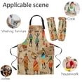 thumbnail image 5 of African Woman Dance Culture Vase Apron for Woman Kitchen Home Apron Cuff Oven Mitts Adult Kids Work Coffee Restaurant Apron Set (LEX04027,Apron Cuff Set M), 5 of 7