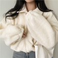 thumbnail image 4 of Women Fleece Zip Up Jacket Cute Y2K Winter Warm Trendy Crop Coat Shacket Outerwear Aesthetic Clothes Color M, 4 of 10