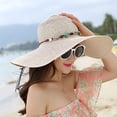 thumbnail image 2 of Women's Wide Brim Sun Protection Straw Hat,Folable Floppy Hat,Summer UV Protection Beach Cap,Beige, 2 of 7