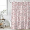 thumbnail image 6 of Farmhouse Pink Shower Curtain Set - 48" x 72" Washable Bathtub Curtain with 12 Hooks, Vintage Flower Leaf Botanical Plant Waterproof Fabric Stall Shower Curtains for Bathroom/Bathtub Décor, 6 of 6