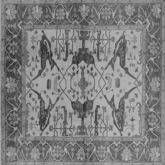 Ahgly Company Indoor Square Oriental Gray Industrial Area Rugs, 4' Square