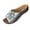 Silver, variant on Summer Beach Sandals for Women Comfortable Wedge Sandals Leather Open Toe Slides with Arch Support Ladies Dressy Flower Flat Platform Sandals for Casual Walking Outdoor Wear Black