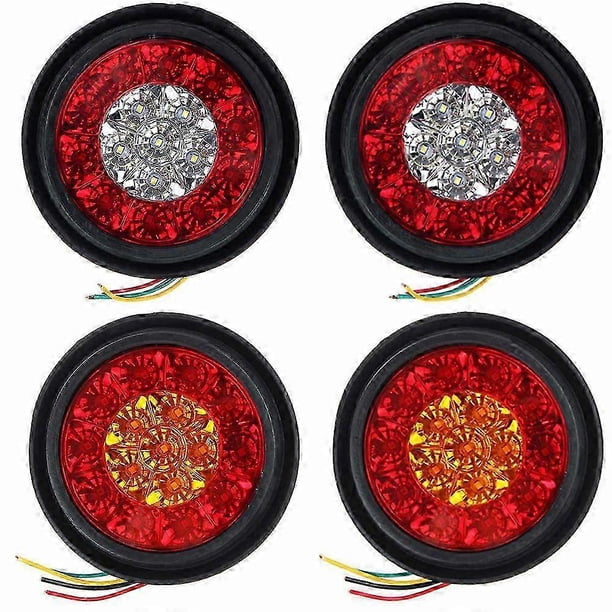 2x Car Round Led Taillights Waterproof 16led For Truck Trailer Lorry Car Accessories 16 Led Car Round Taillights Multifunctional
