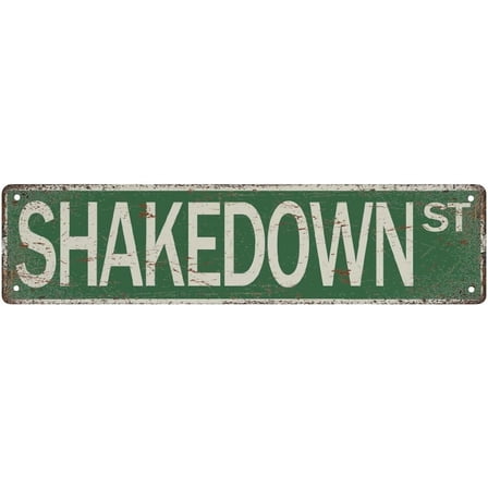 Street Sign Shakedown St Sign,Vintage Metal Tin Sign, Wall Decor For Office/Home/Classroom - Best Decor Gift Ideas For Women Men Friends 4X16 Inches