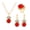 Red, variant on Xinyolin Jewelry Set - Rhinestone Earrings Necklace, Color Matching Adjustable Length, Polished Prom Party Wedding Party Bride Set