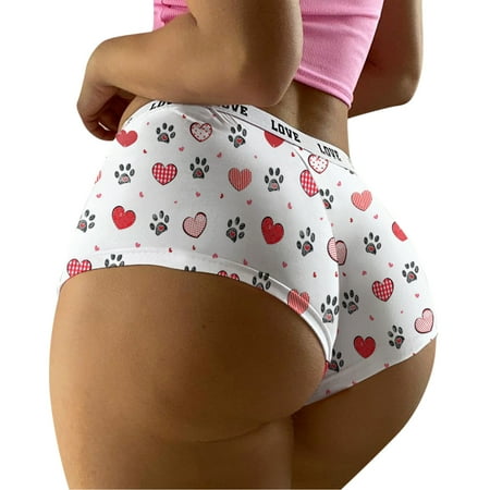 

Yotyukeb Panties For Women 1 Pieces Women Sexy Print Lingerie Temptation Low-Waist Panties Underwear (White)