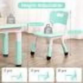 Height Adjustable Ourlova Kids Table and Chairs Set with Non-Slip Legs, Arts & Crafts Desk, Max Load 300lbs