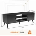 thumbnail image 2 of TINKLE WELL TV Stand for 55-60 Inch TVs, 3-Level Adjustable Shelf with 2 Storage Cabinets, Soft-Hinge Handle Doors, and Wooden Media Console for Living Room or Office, Black, 2 of 7