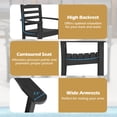 thumbnail image 4 of Costway Patio Dining Chairs Set of 2 with Wide Armrests Curved Seat Wood Grain for Backyard Black, 4 of 6
