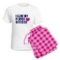 thumbnail image 5 of CafePress - I Love My Police Officer Pajamas - Women's Short Sleeve Print T-Shirt and Pants Light Cotton Pajama Set, 5 of 7